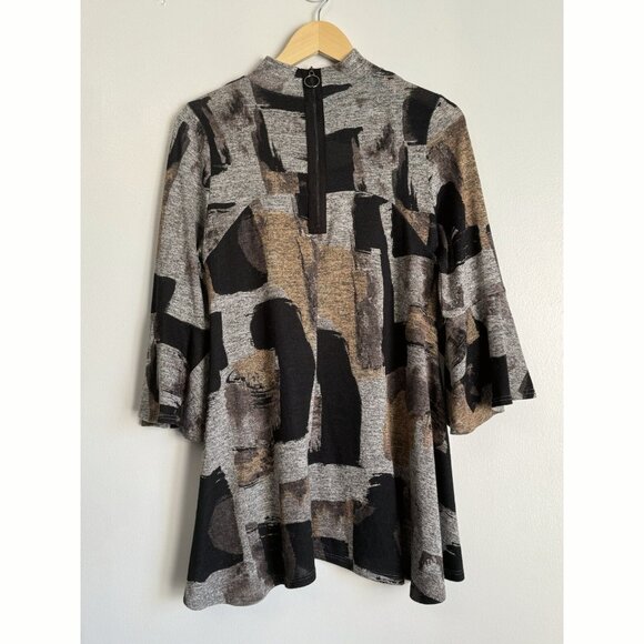 IC by Connie K Women’s Small Sweater Abstract Brushstroke Bell Sleeve Artsy Fall - Picture 11 of 12